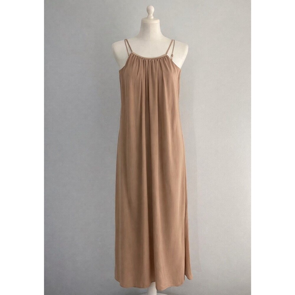Love Stitch Mauve Maxi Dress Metal Halter Neck Detail Flowy Chiffon Boho Size S